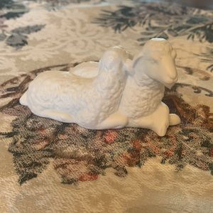 Avon Nativity Collectables 1983, White Bisque Porcelain Sheep